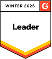 G2 Winter 2026 Leader badge showcasing leadership in product category., G2 leader badge winter 2026 award recognition