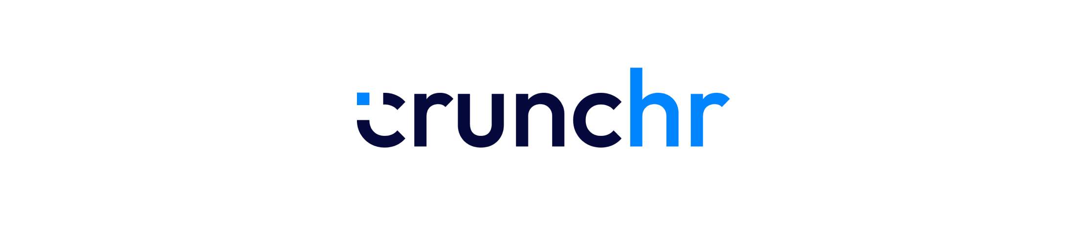 crunchhr logo in blue and black with a modern font design, simple and professional branding for HR technology solutions