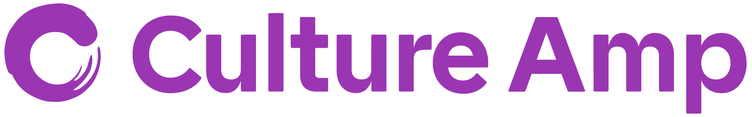 Culture Amp logo featuring a stylized 'C' and 'Culture Amp' text in vibrant purple on a transparent background, Purple logo representing Culture Amp for employee engagement and feedback solutions.