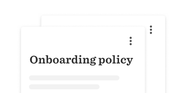 Onboarding policy document with clear text layout and menu options, featuring a clean, modern design. onboarding policy, modern design