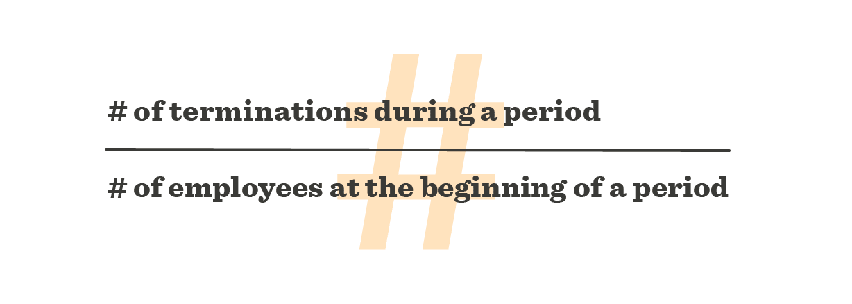 terminations during a period, employees at the beginning of a period