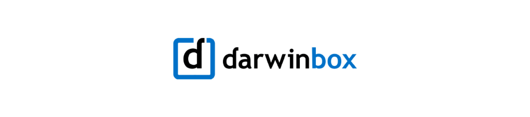 darwinbox logo with blue and black text on a white background, signifying HR tech innovation, HR software brand identity and branding