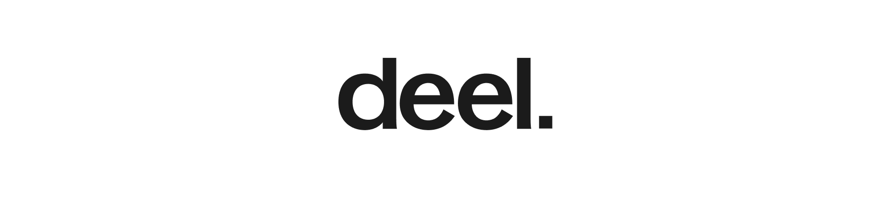 deel logo, minimalist design, dark text on white background, emphasizes modern branding and digital payment solutions