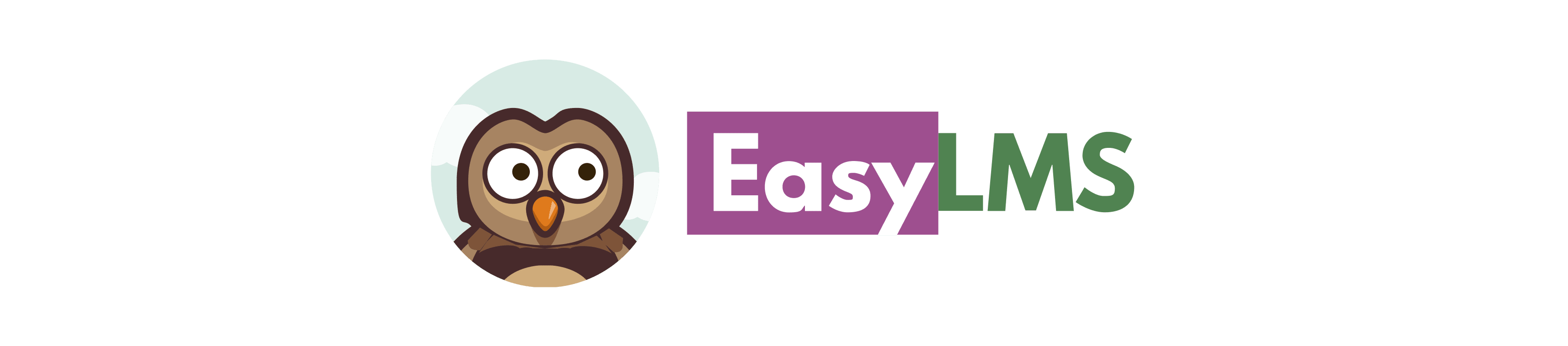 owl mascot, EasyLMS logo design