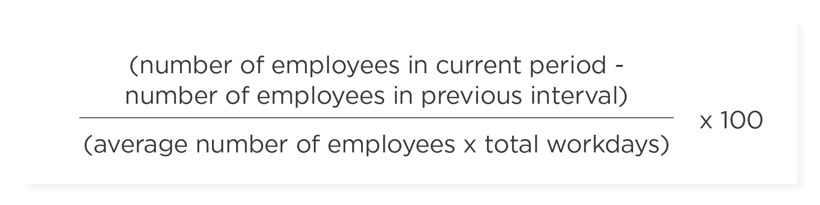 employee turnover formula, employee metrics calculation