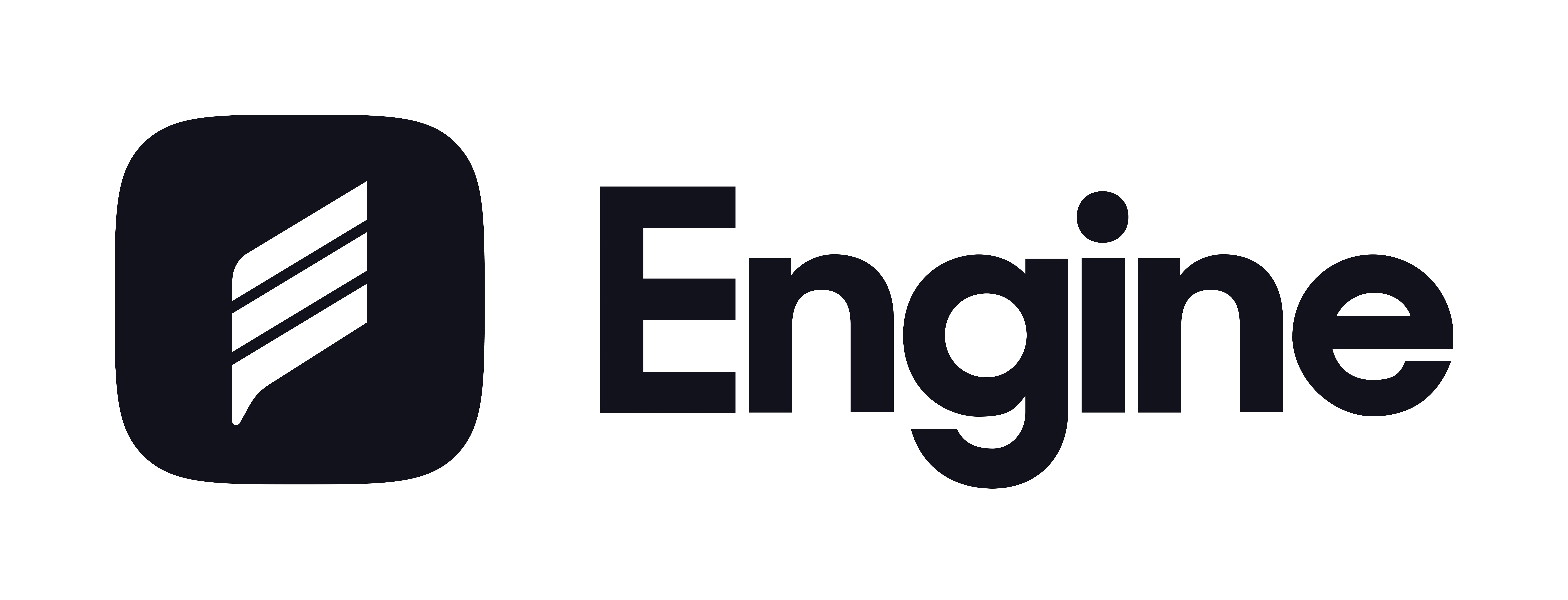 Engine logo featuring stylized letter and text in bold, modern design against a solid background. , Engine, logo