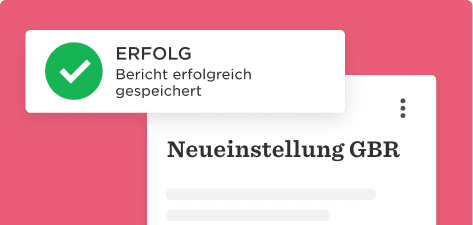 ERFOLG, Bericht erfolgreich gespeichert
