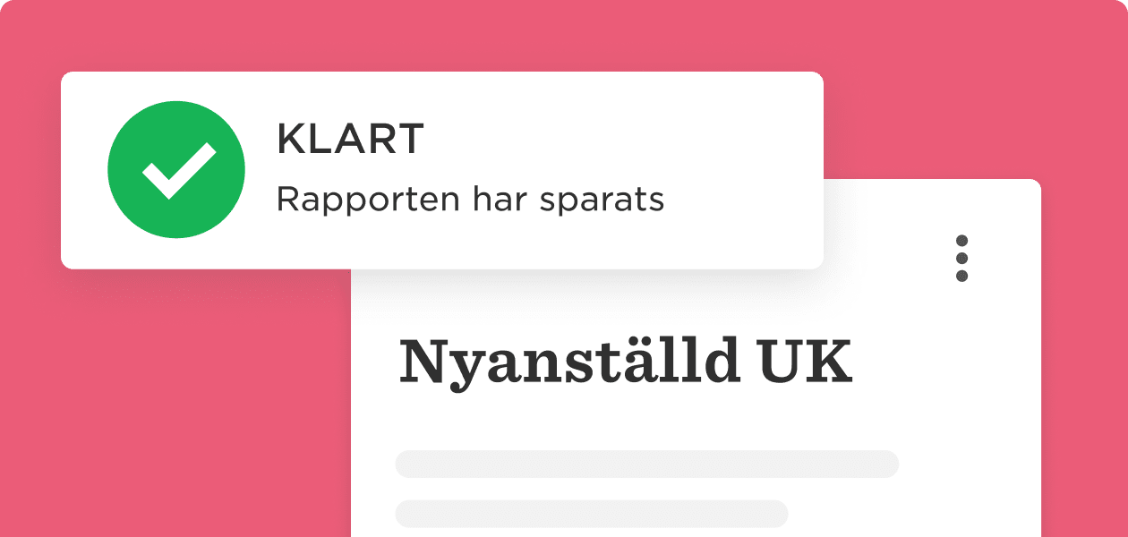 rapport sparad, klart nyanställd uk