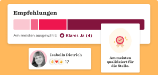 Empfehlungen, Isabella Dietrich qualifiziert für die Stelle