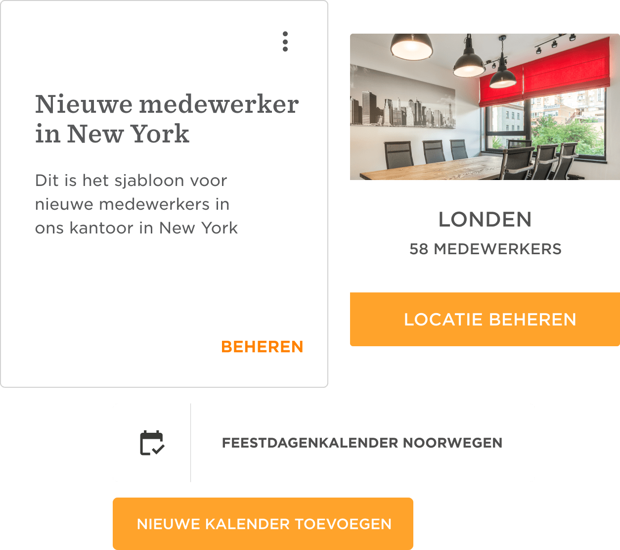 nieuwe medewerkers sjabloon in New York kantoor, Londen medewerkers informatie met opties voor locatie beheer