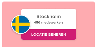 Stockholm location card with Swedish flag and user stats for personalized experiences. Call to action to read more about features. location, experiences