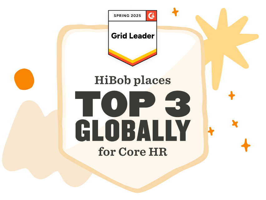 HiBob, Top 3 Global Core HR, Grid Leader Spring 2025 Badge