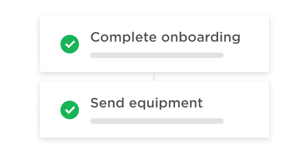onboarding checklist with completed tasks including 
