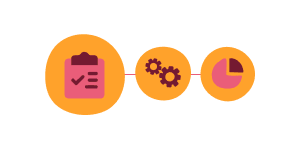 checklist, gears, charts