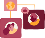 global connectivity network, social interaction icons