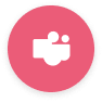 camera icon, pink circular background