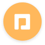 logo design, orange circular logo with white icon
