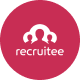 recruitee logo, red circular background