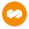 logo design, abstract icon on orange background
