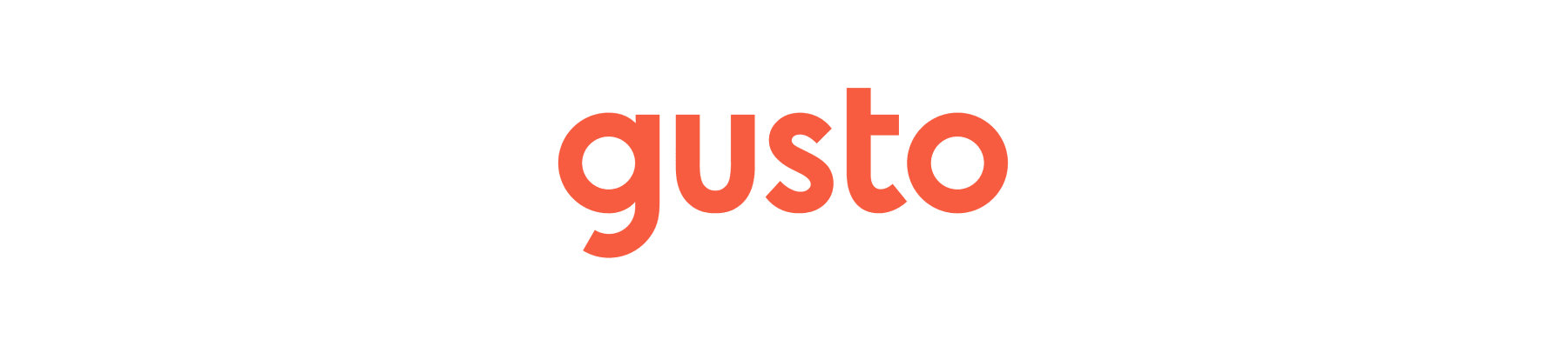 gusto logo on black background, showcasing clean design and modern branding, stylish typography emphasizing the word 'gusto'