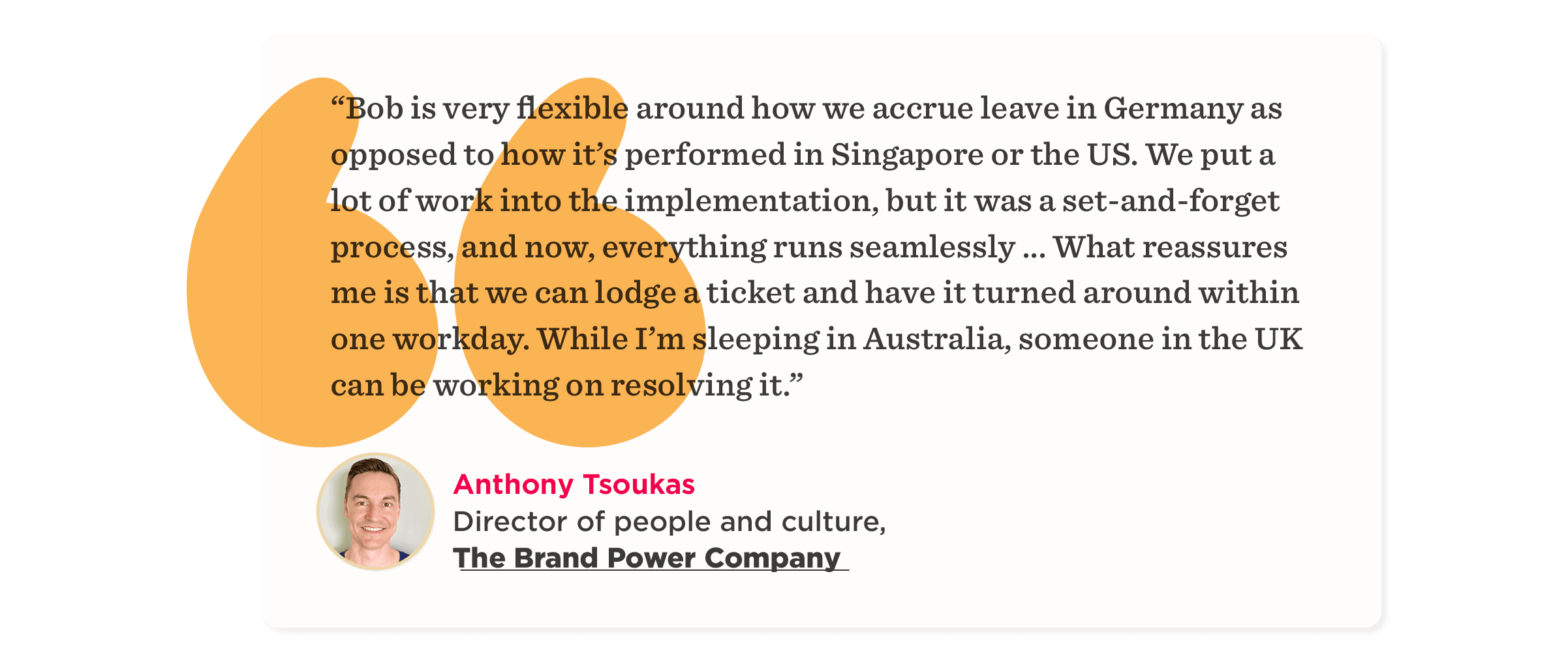 quote about flexible leave policies in global companies, portrait of Anthony Tsoukas, Director at The Brand Power Company