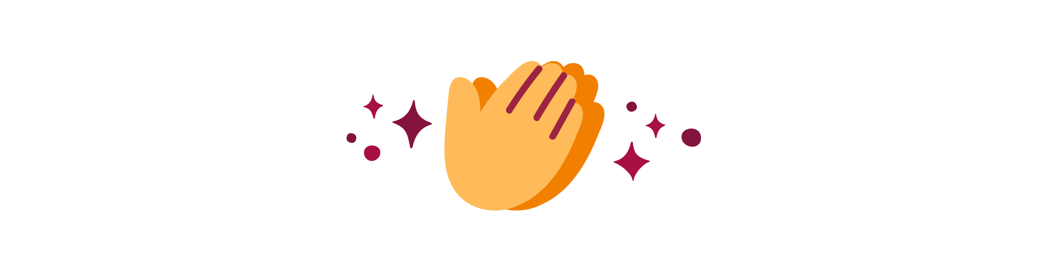 clapping hands emoji with sparkles, celebratory gesture symbolizing applause and appreciation