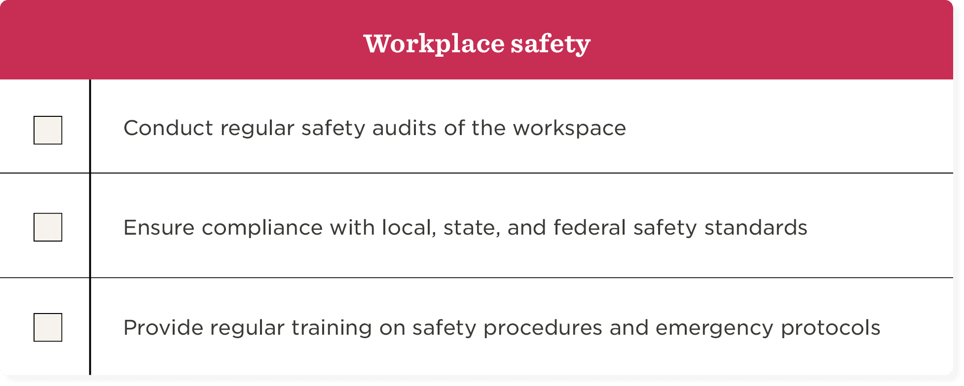 workplace safety checklist, safety audits compliance training