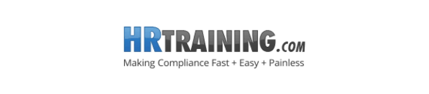 HRTraining.com logo with tagline: Making Compliance Fast, Easy, and Painless. A professional design highlighting HR training. , HRTrainingLogo, ComplianceTrainingTagline