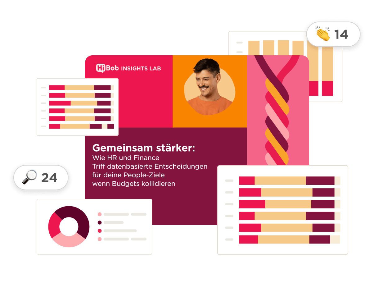 Insights Lab graphic featuring analysis tools for HR and Finance decisions, highlighting collaboration and data-driven strategies. insights, collaboration