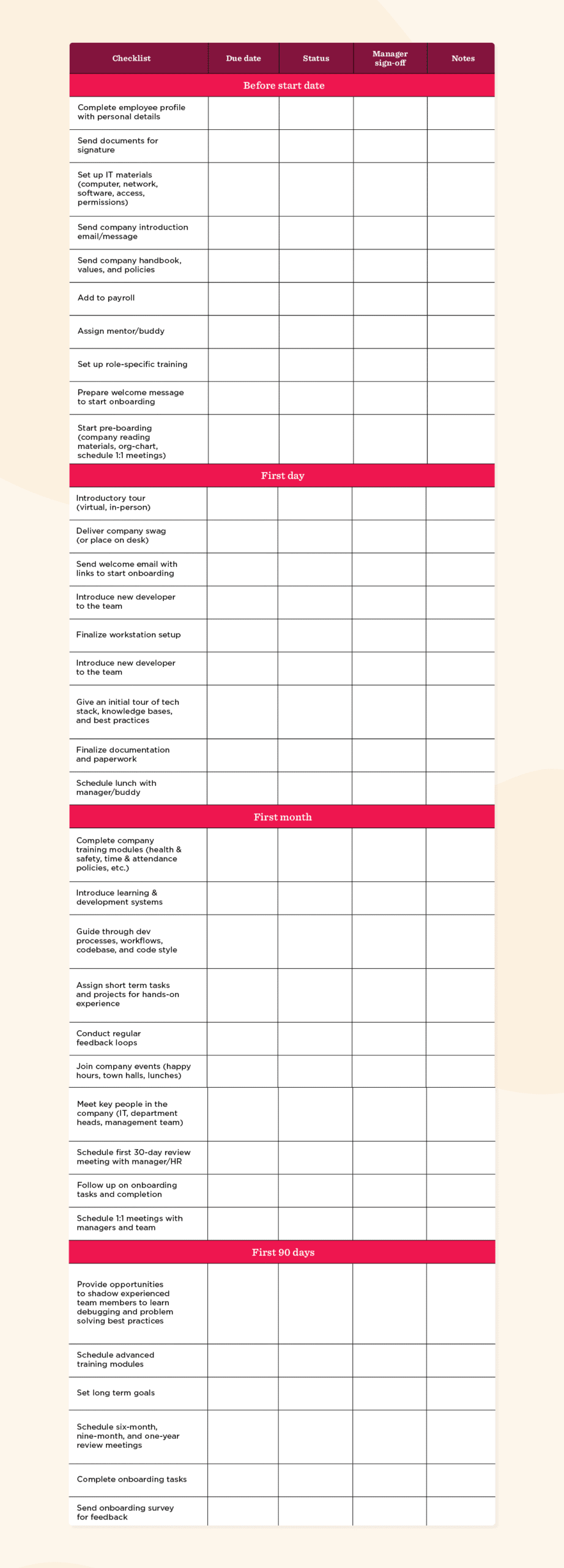 Screenshot 3 of the employee onboarding templates by HiBob.