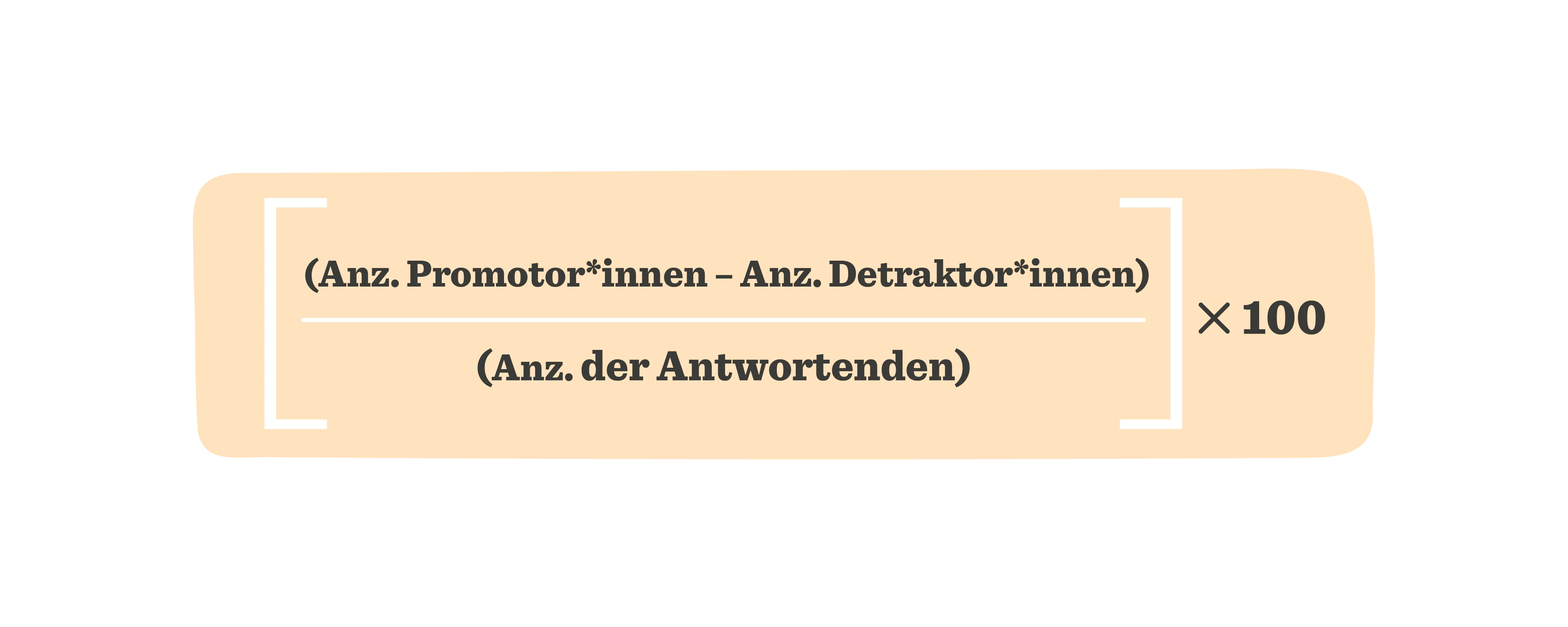 Net Promoter Score calculation formula on a vibrant orange background for business analysis. Focus on customer loyalty.