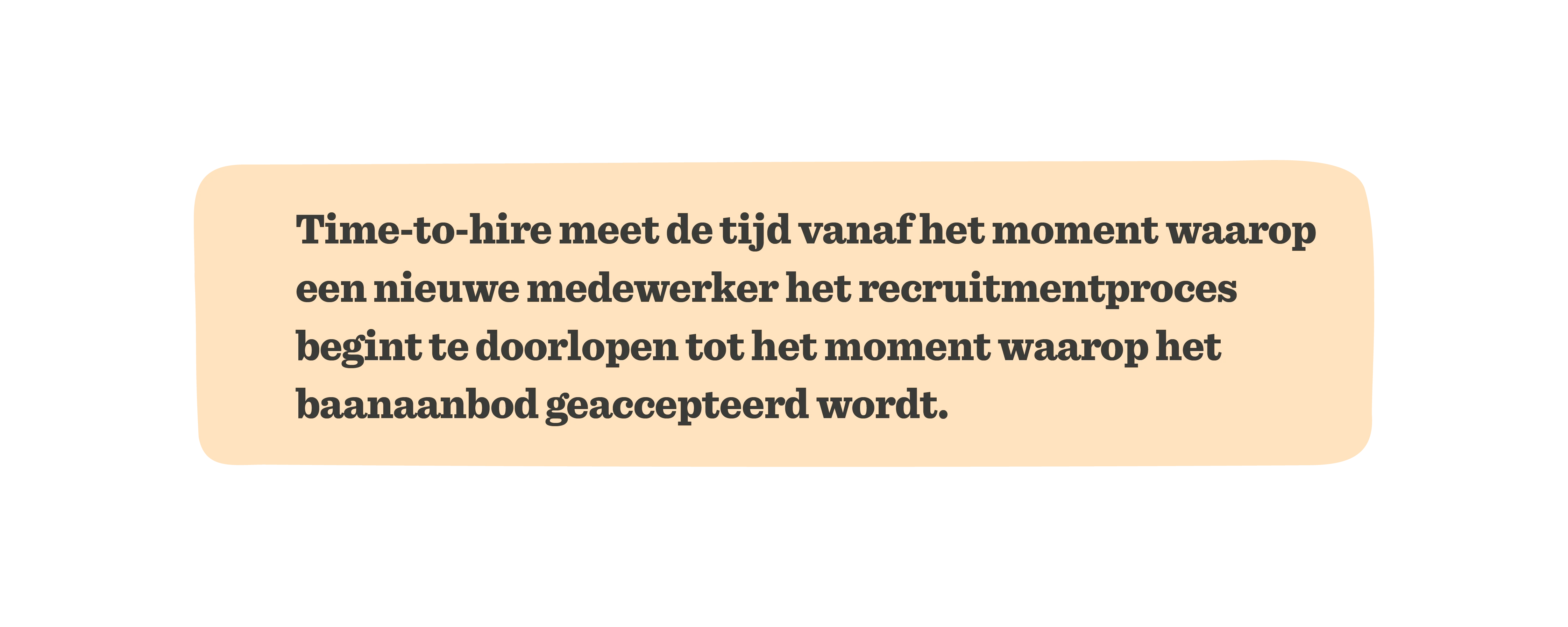 time-to-hire definition highlighting recruitment process duration, orange background with bold text explaining hiring timeline