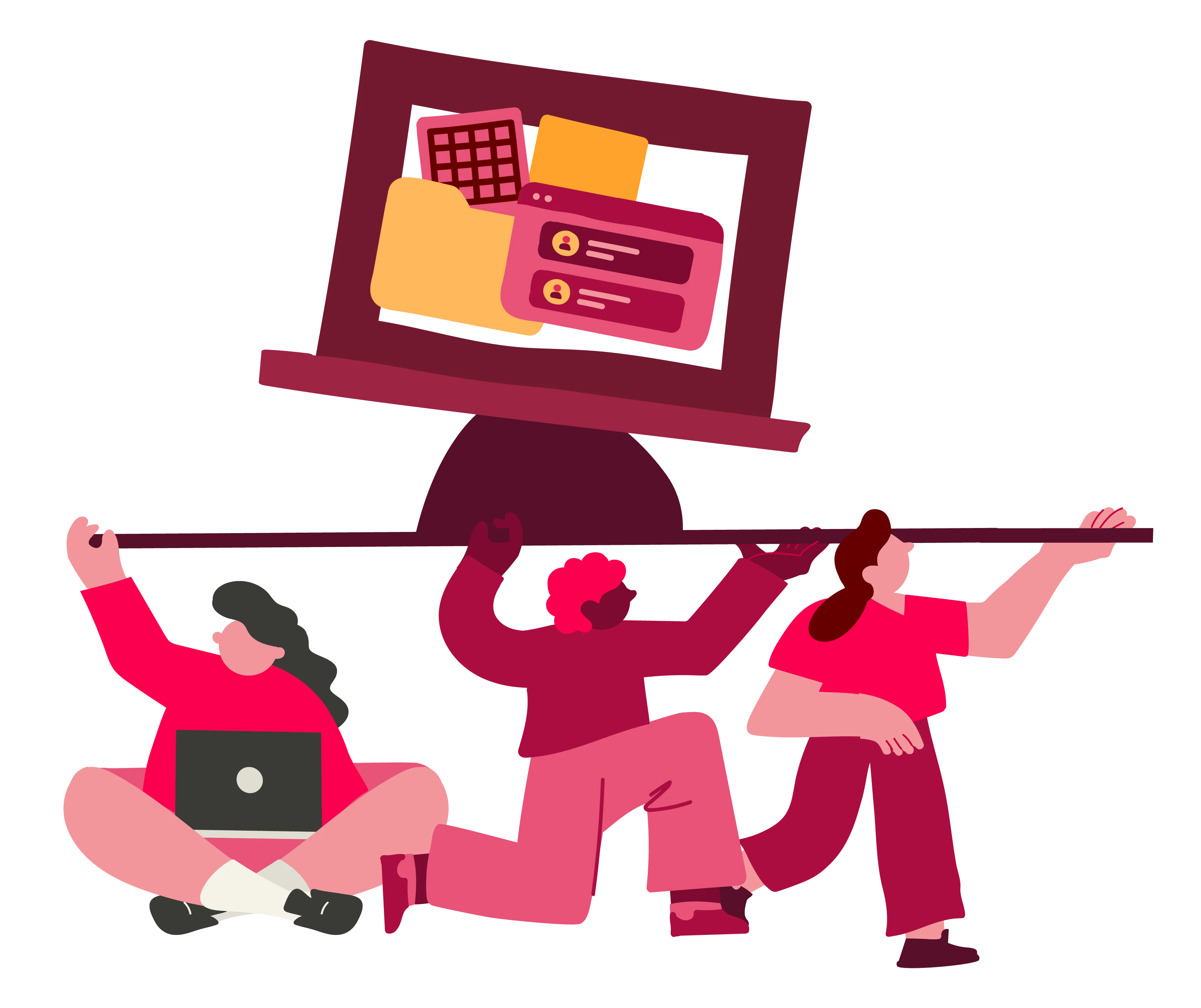 working together, collaboration with technology