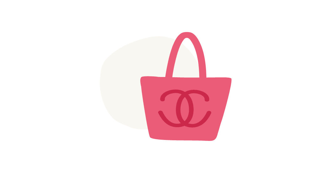 pink tote bag with interlocking CC logo, minimalist design on light background
