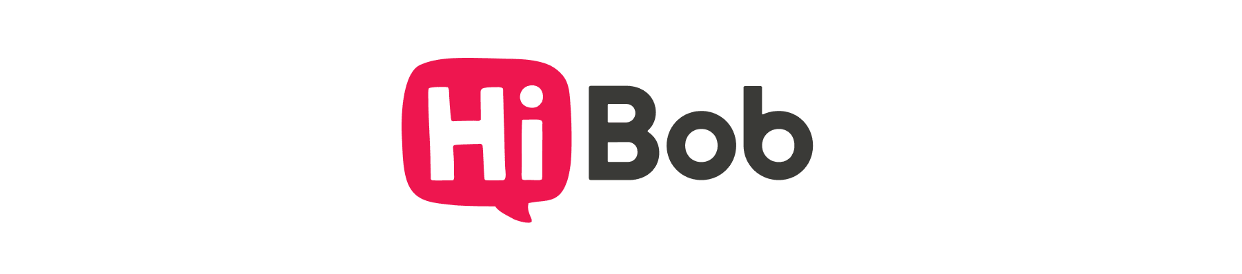 HiBob logo, featuring a pink speech bubble with "Hi" and bold black "Bob" text, symbolizing communication and connectivity., HiBob logo communication design speech bubble