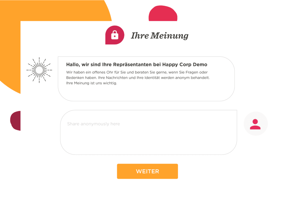 feedback form, anonymous response interface
