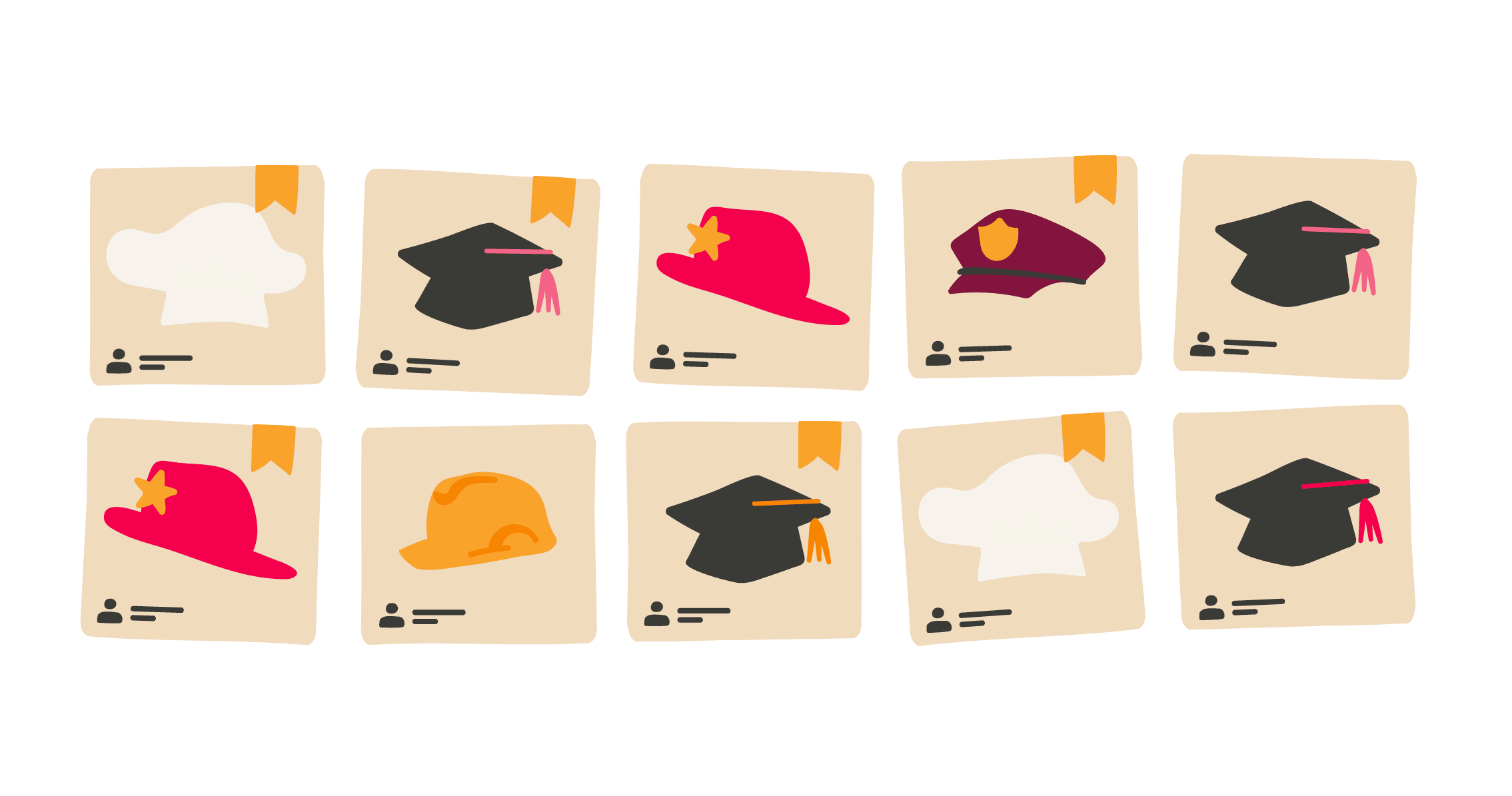 hats, various_colors_shapes