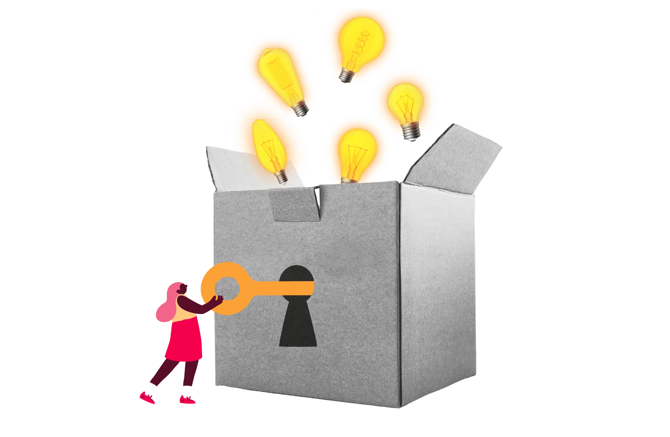 light bulbs, creative idea unlocking