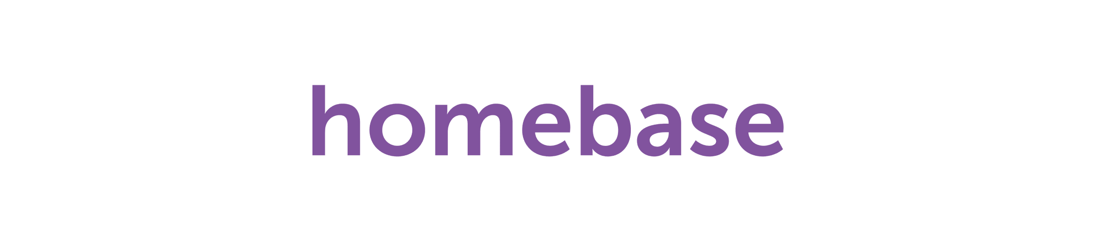 homebase logo with purple font on a white background, brand identity design emphasizing collaboration and teamwork