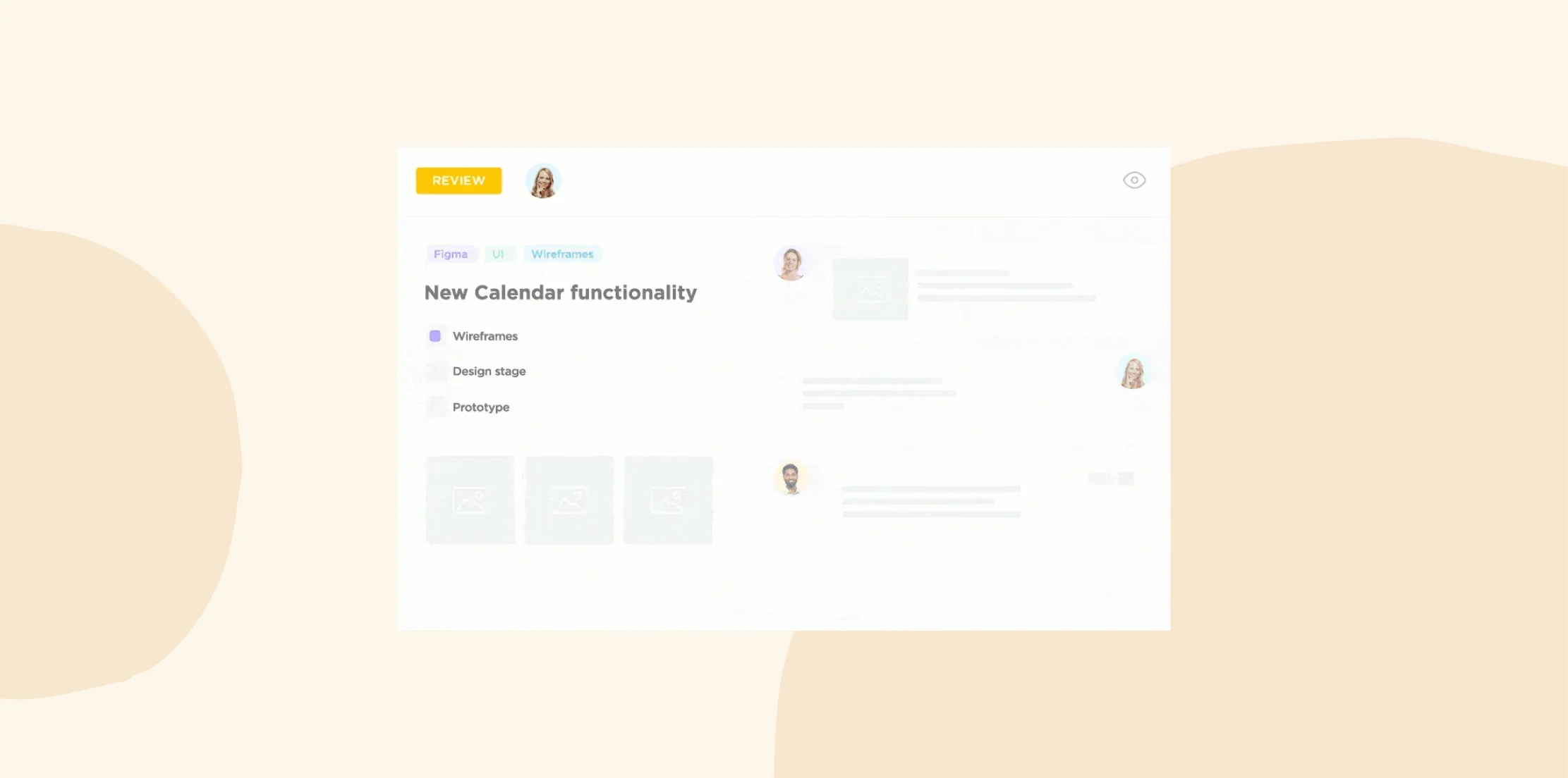 New calendar functionality interface showcasing wireframes, design stages, and prototypes in a collaborative review layout. calendar-functionality, UI-review