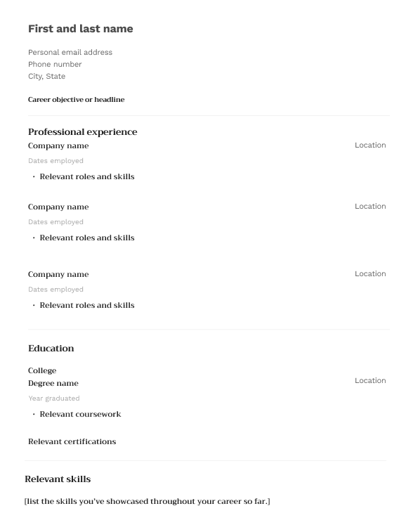 resume_template, professional_information