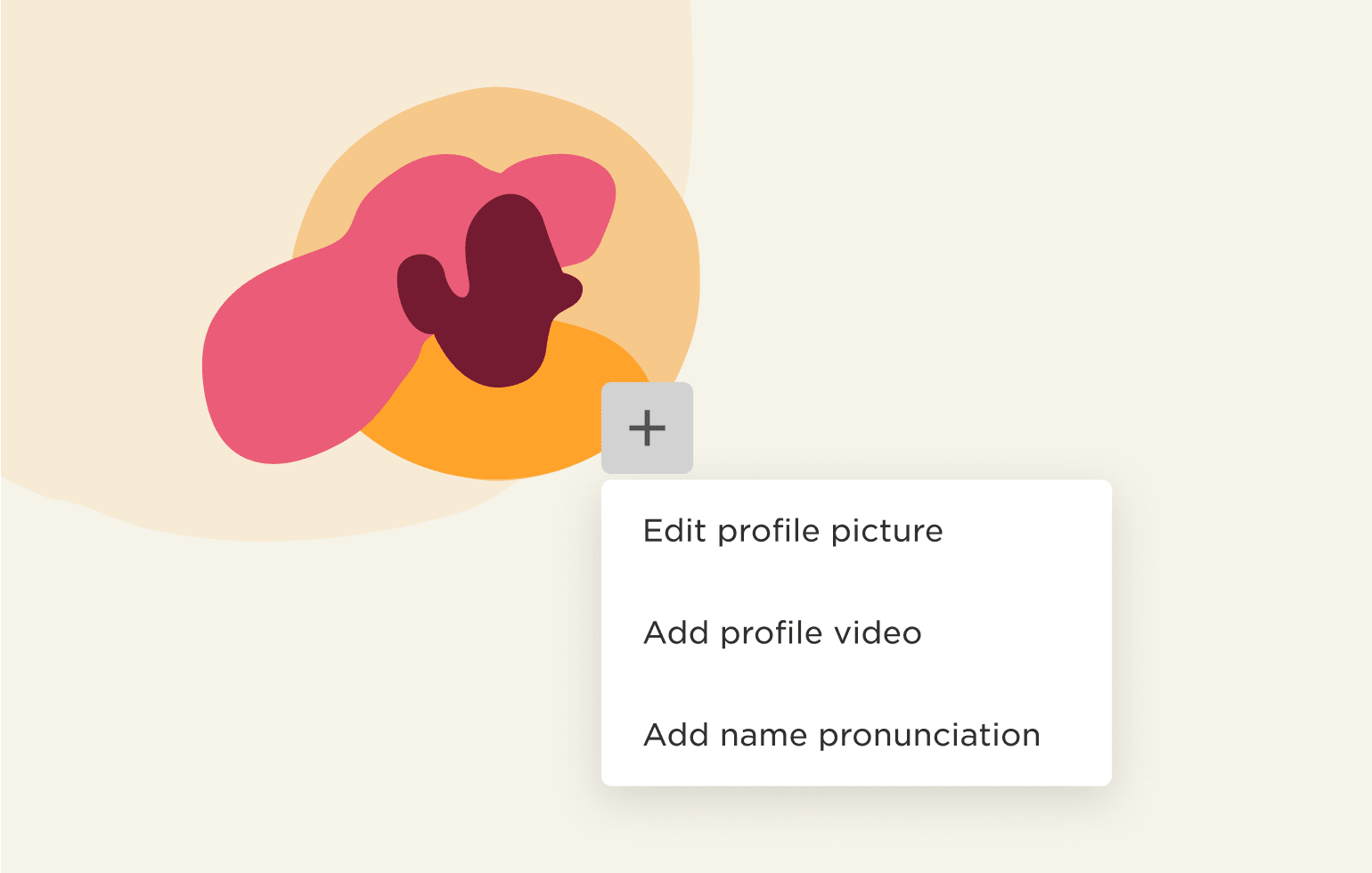 colorful abstract shapes, profile customization options