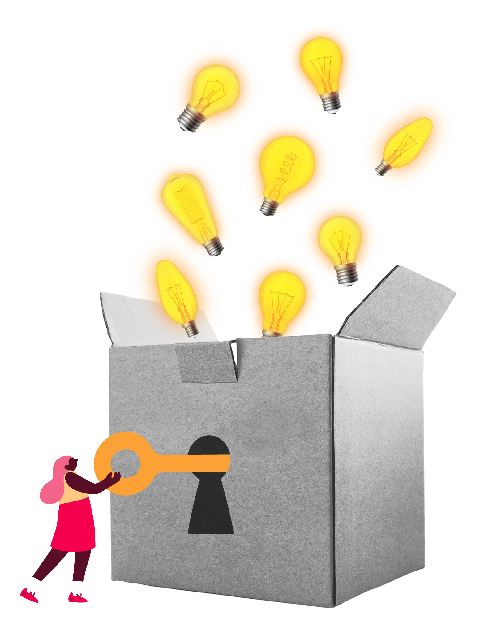 light bulbs, key unlocking box