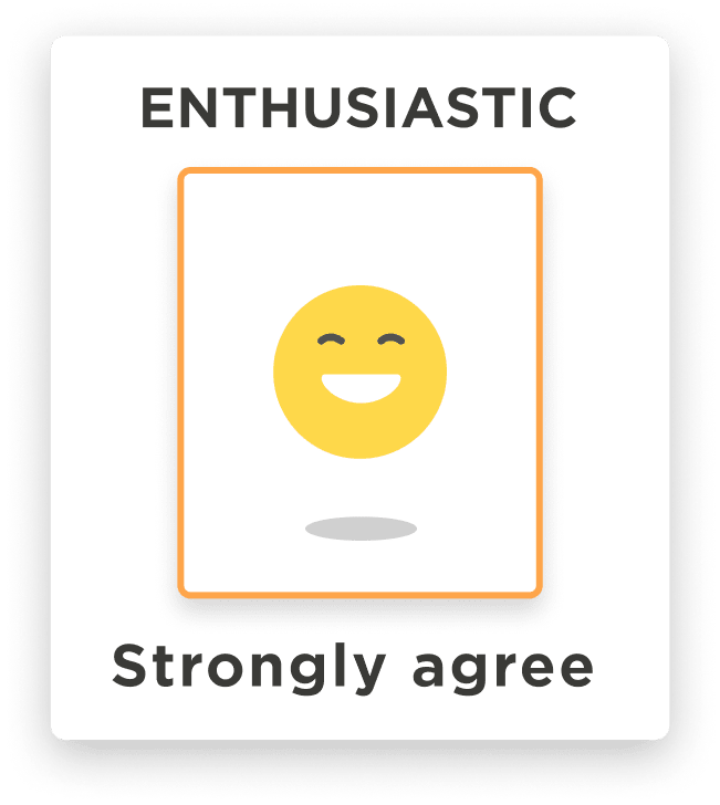 enthusiastic-smiley, strongly-agree-label