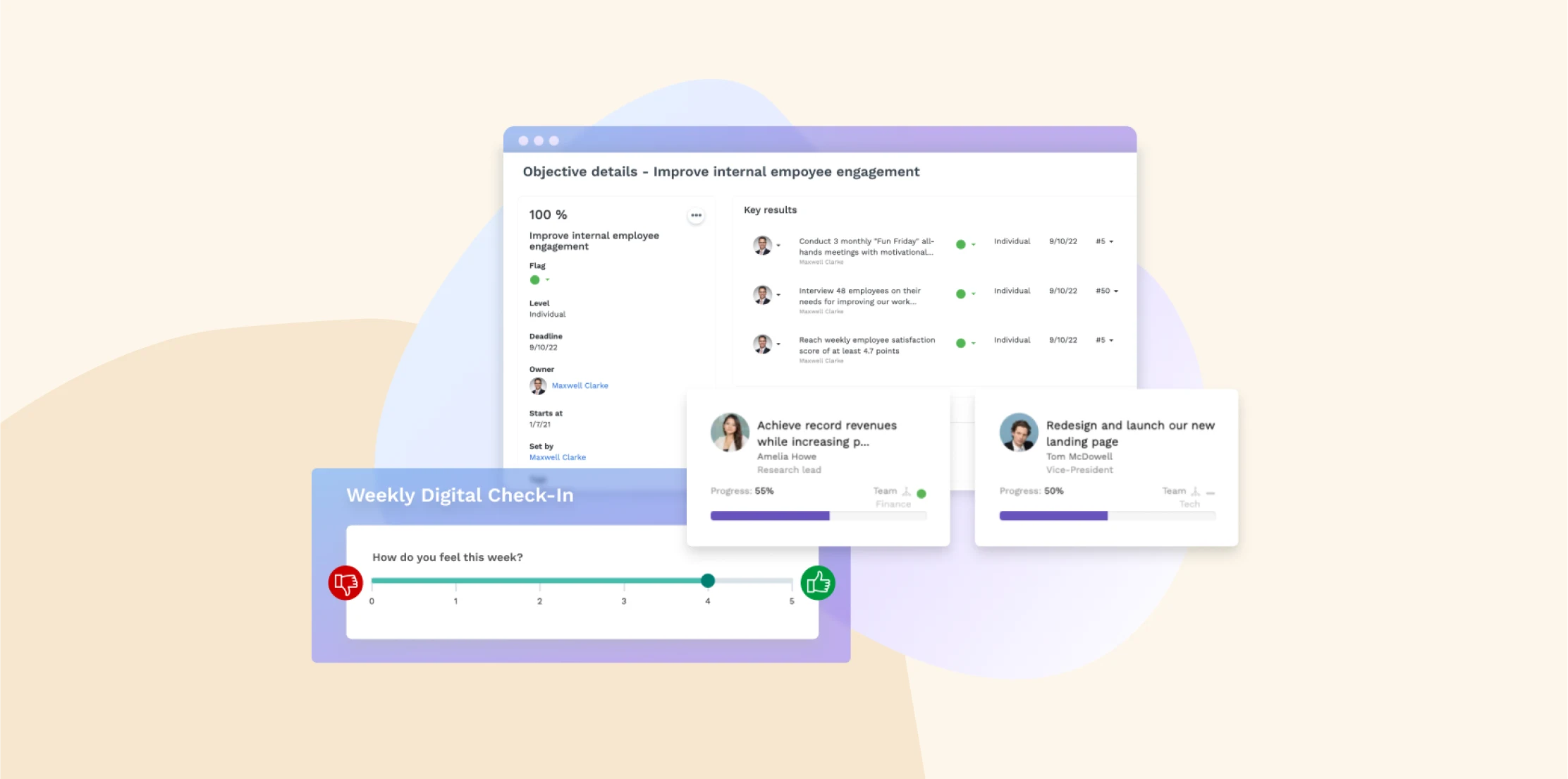 digital engagement dashboard, employee feedback progress tracking