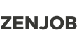 ZENJOB logo in bold, modern typography, emphasizing job placement services and recruitment efficiency. ZENJOB, logo design, modern typography