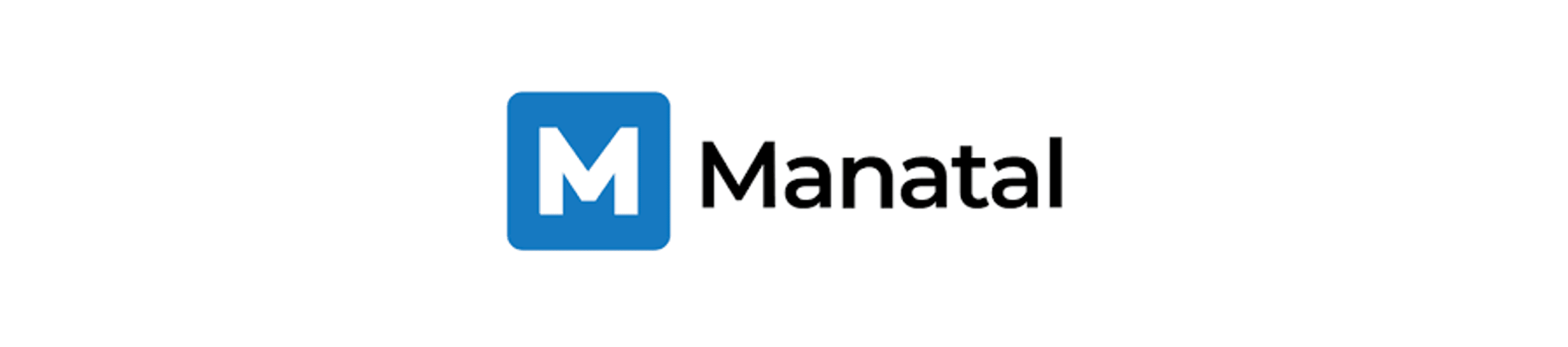 M, Manatal logo featuring a blue letter M and black text representing a recruiting software platform.