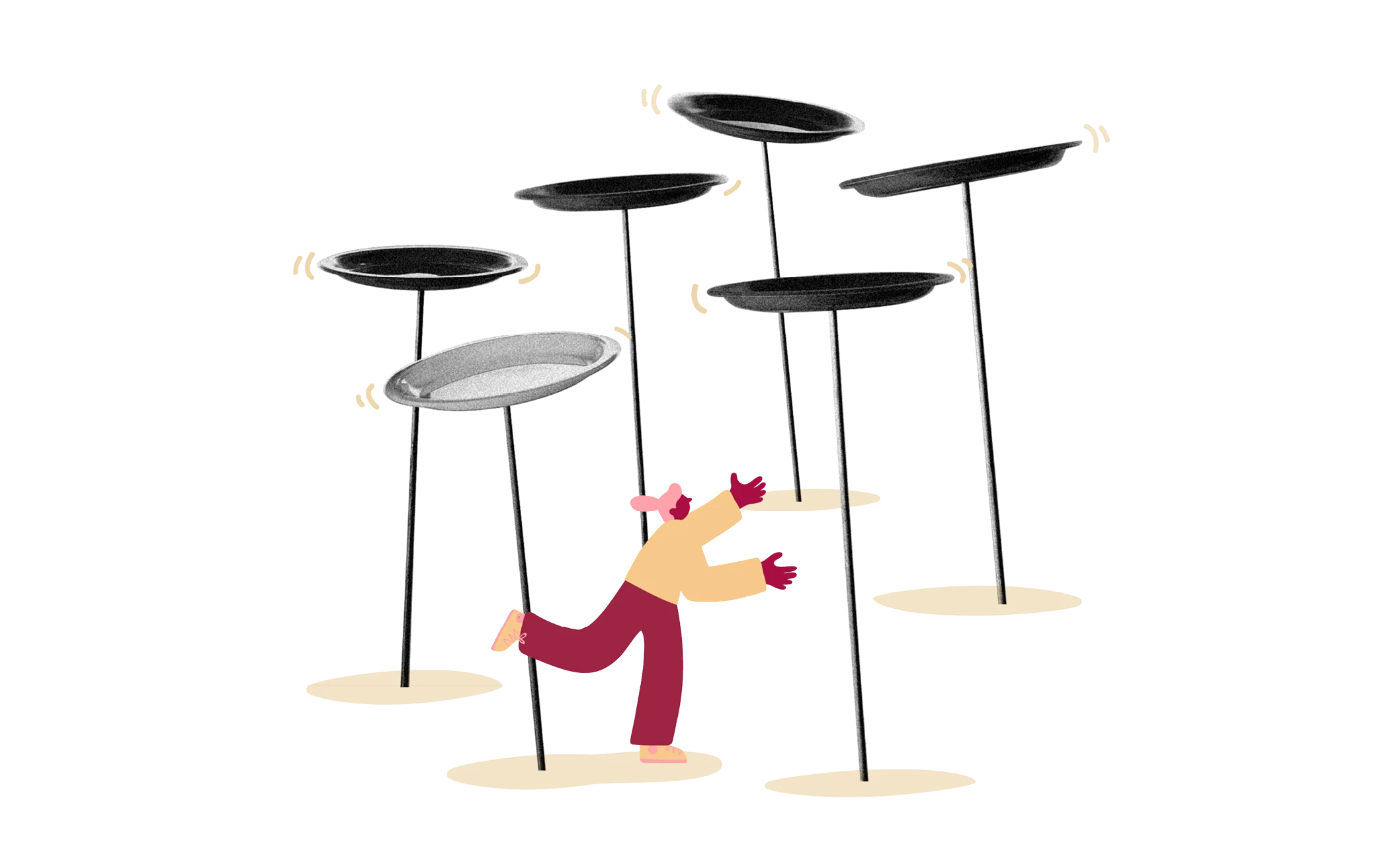 juggler, plates, balancing