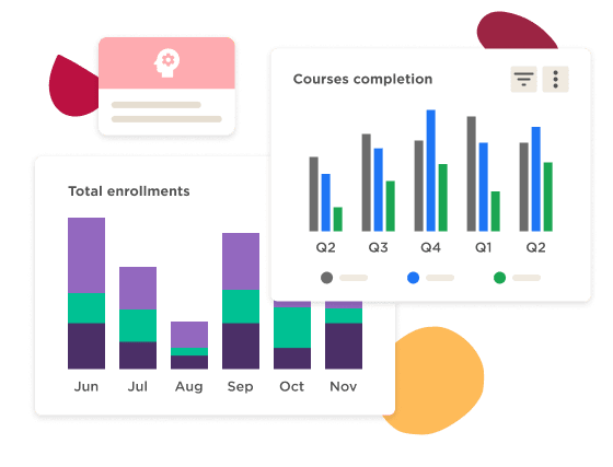 enrollment statistics, course completion data
