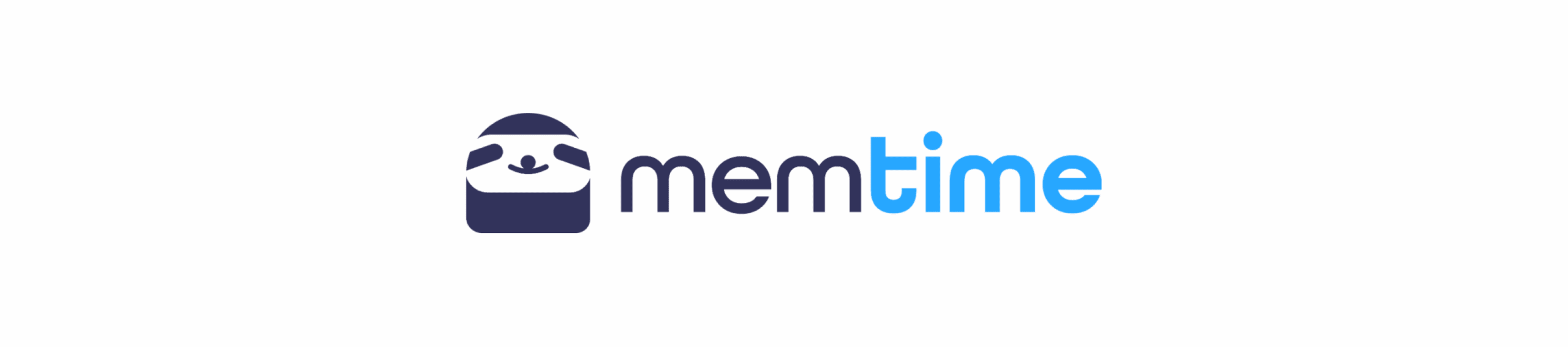 memtime logo on a vibrant blue background featuring a playful character design and modern typography, playful logo design blue background